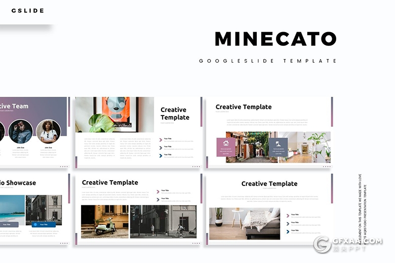 30页5种配色国外极简风格多用途Google slides模板 - 顶尖PPT