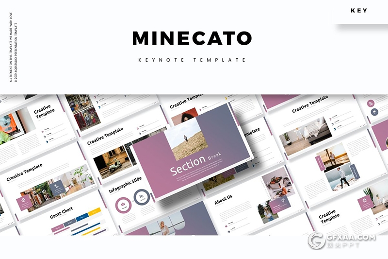 30页5种配色国外极简风格多用途keynote模板 - 顶尖PPT