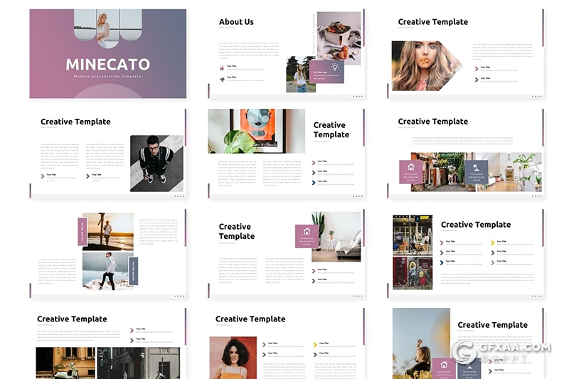 30页5种配色国外极简风格多用途keynote模板 - 顶尖PPT