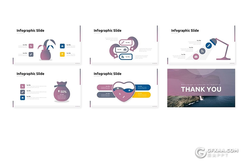 30页5种配色国外极简风格多用途keynote模板 - 顶尖PPT