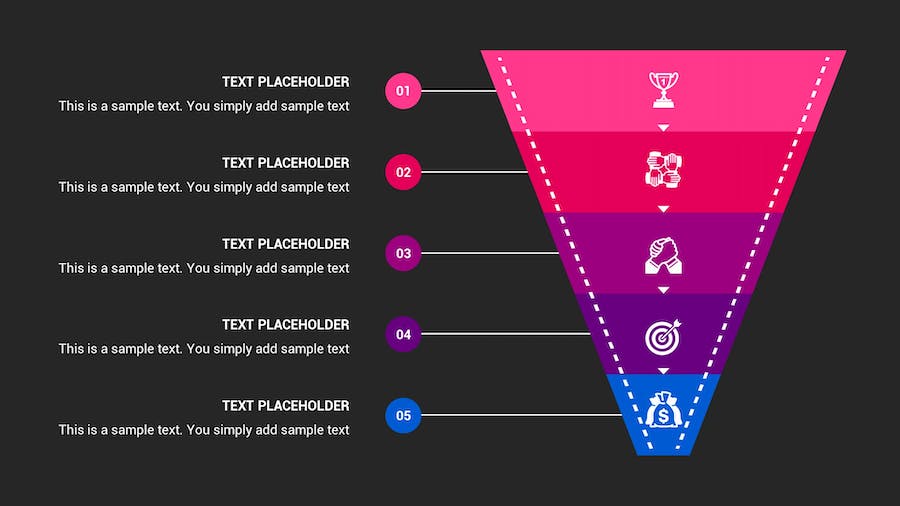 漏斗图形转化流程Keynote模板 - 顶尖PPT