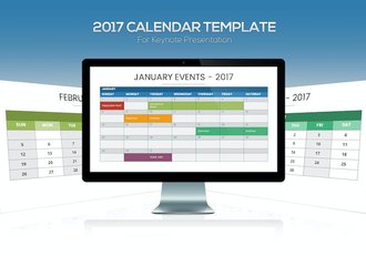 2017年日历工作排期规划keynote模板 - 顶尖PPT