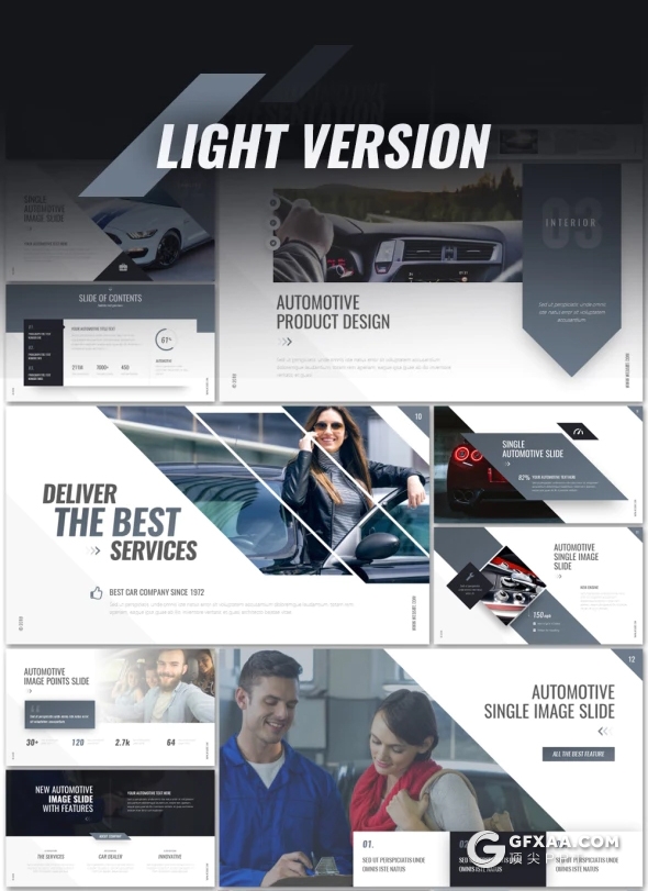 65页11种配色汽车企业介绍ppt模板 - 顶尖PPT