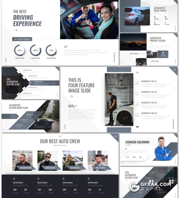 65页11种配色汽车企业介绍ppt模板 - 顶尖PPT