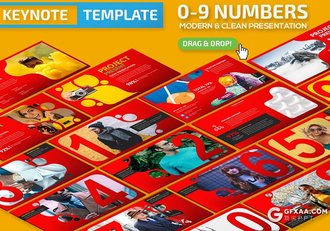 31页创意数字设计大红色keynote模板 - 顶尖PPT