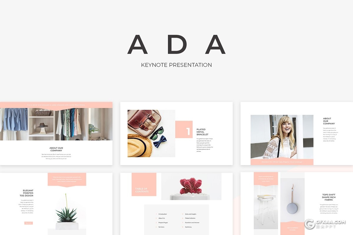 90页极简文艺风格国外摄影图片展示keynote模板 - 顶尖PPT