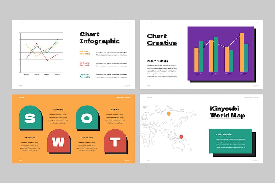 多彩创意贴纸装饰幻灯片设计Keynote模板 - 顶尖PPT