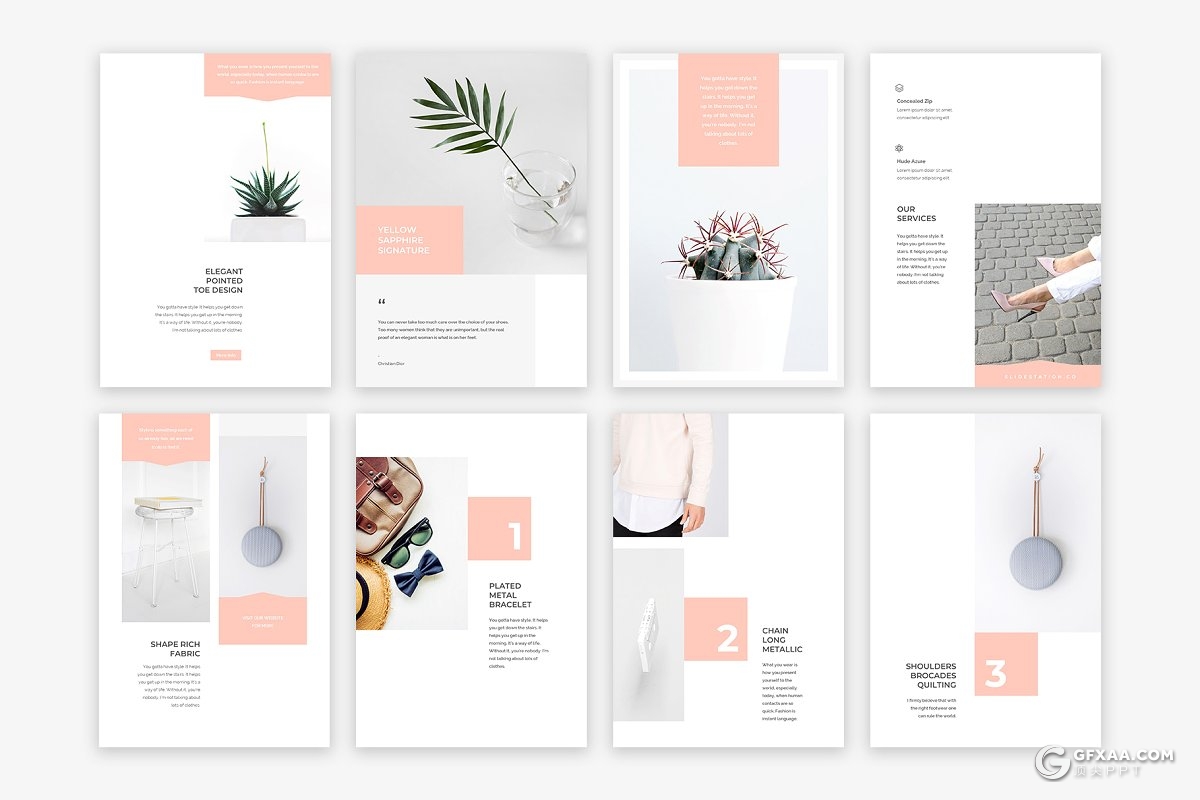 90页A4规国外格极简文艺风格摄影图片展示keynote模板 - 顶尖PPT