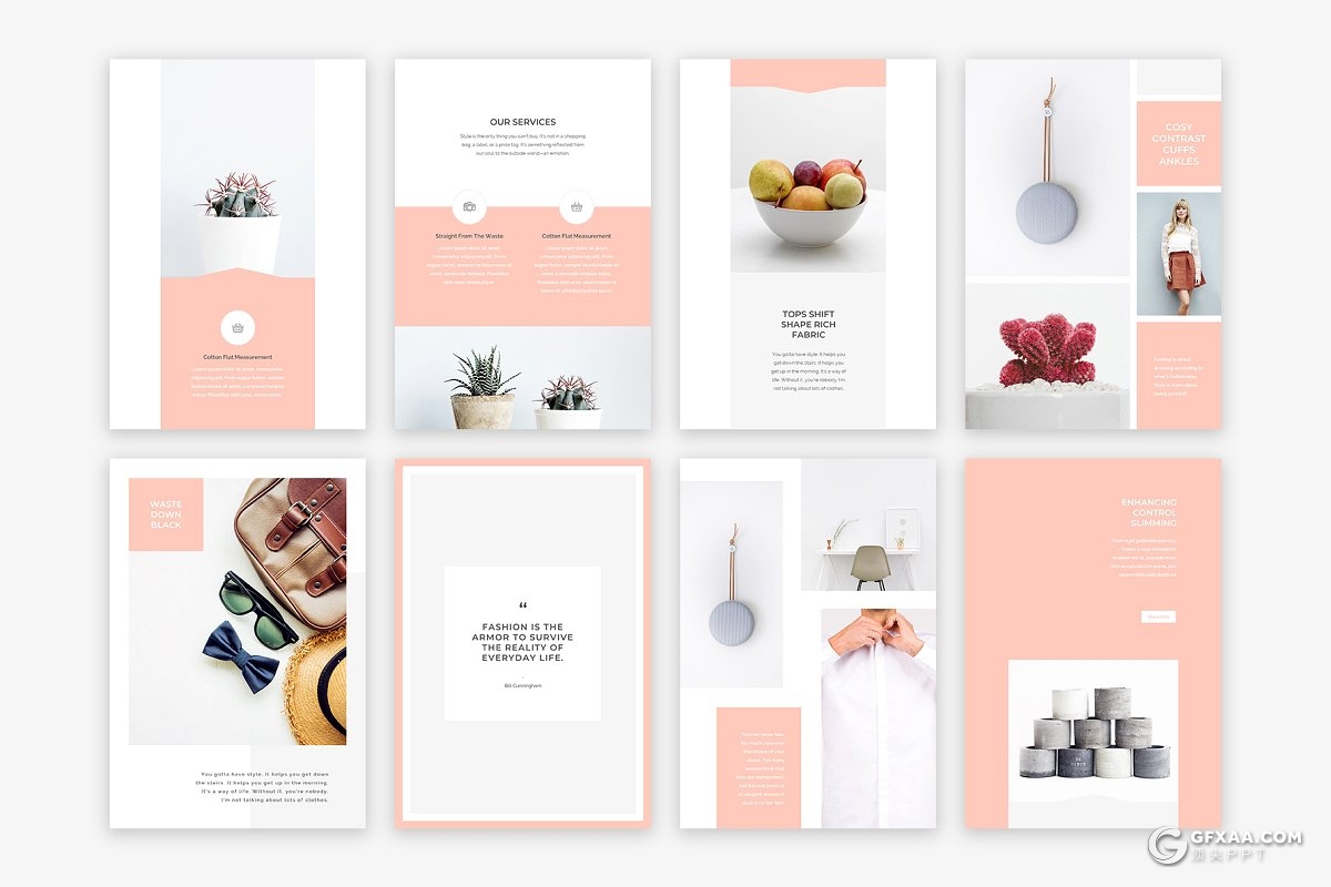 90页A4规国外格极简文艺风格摄影图片展示keynote模板 - 顶尖PPT