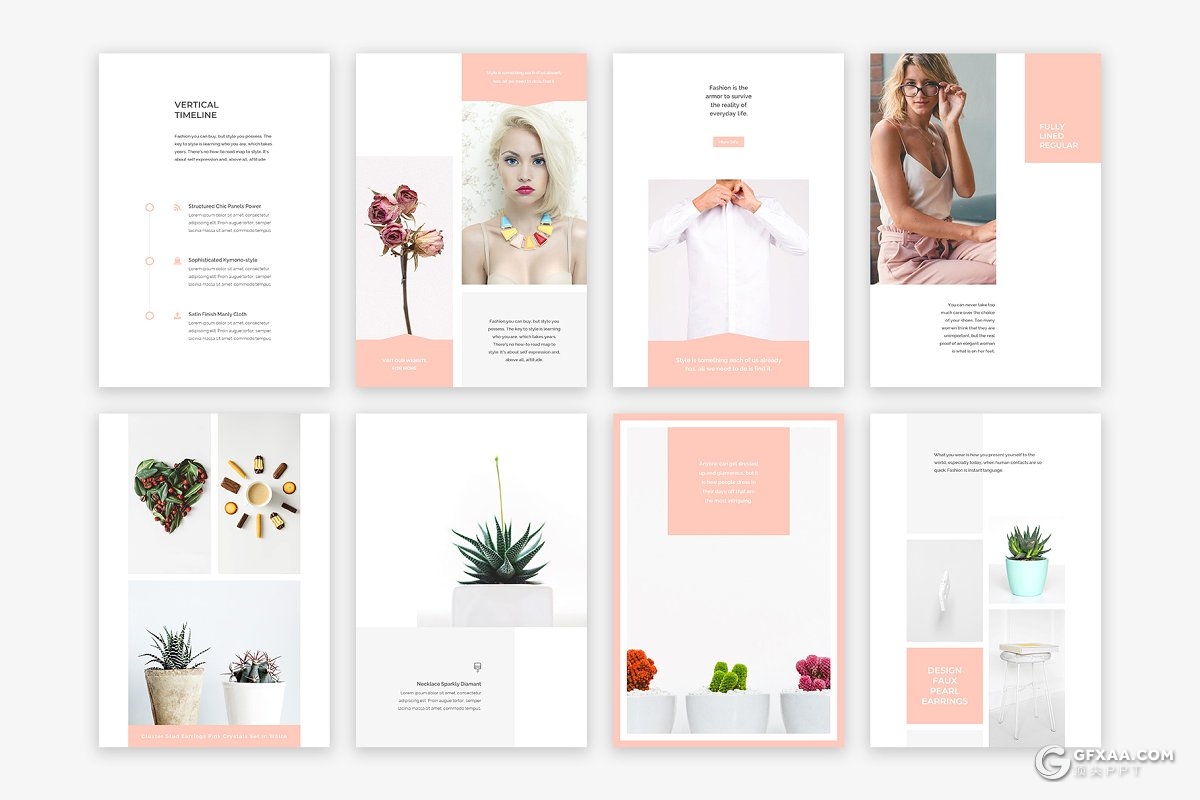 90页A4规国外格极简文艺风格摄影图片展示keynote模板 - 顶尖PPT