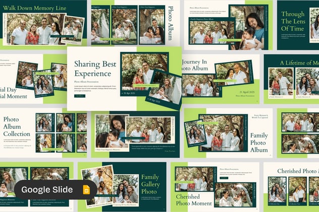 电子相册亲子全家福照片展示PPT模板 - 顶尖PPT