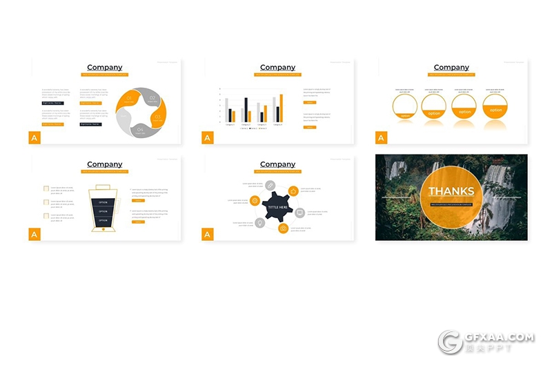 30页5种配色简约风格风景展示介绍Google slides模板 - 顶尖PPT