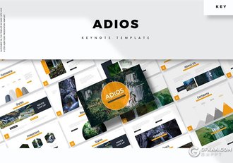 30页5种配色简约风格风景展示介绍keynote模板 - 顶尖PPT