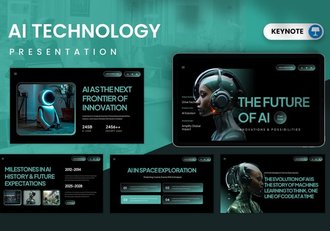 人工智能技术科技发展趋势应用Keynote模板 - 顶尖PPT