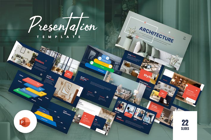 室内建筑家具装修PPT模板 - 顶尖PPT