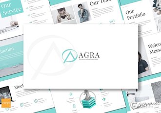 30页5种配色企业团队介绍扁平化Google slides模板 - 顶尖PPT