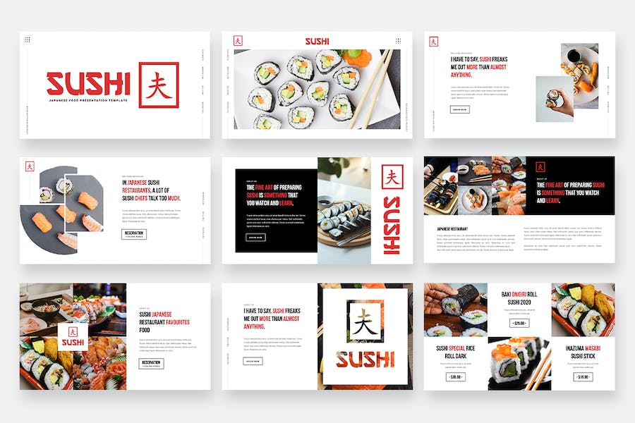 日式寿司店文化介品牌推广日本料理PPT模板 - 顶尖PPT