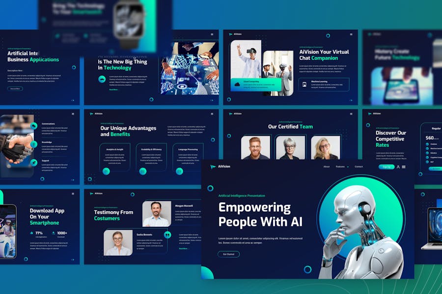 人工智能AI科技keyntoe模板 - 顶尖PPT