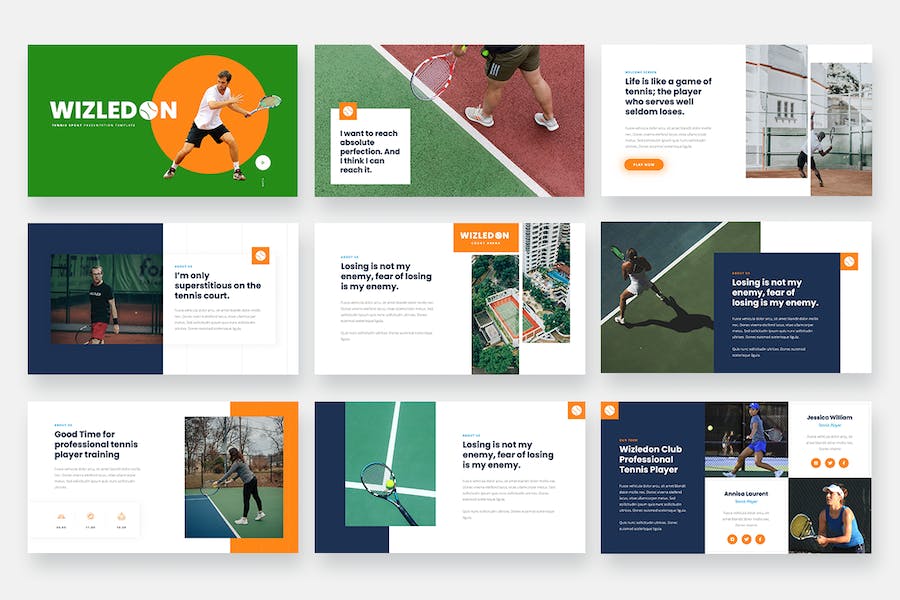 网球体育项目赛事介绍展示Keynote模板 - 顶尖PPT