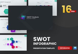 彩色SWOT分析图形keynote模板 - 顶尖PPT