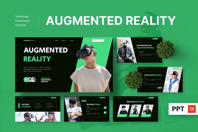 增强现实AR技术主题PPT模板 - 顶尖PPT