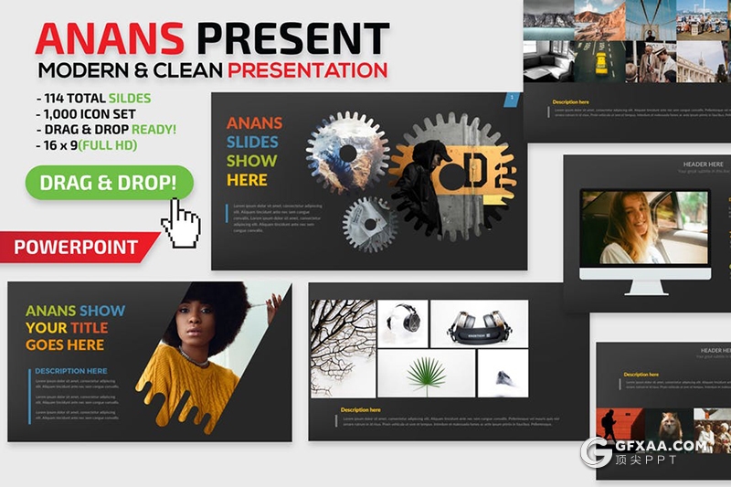 57页黑底色企业团队介绍展示ppt模板 - 顶尖PPT