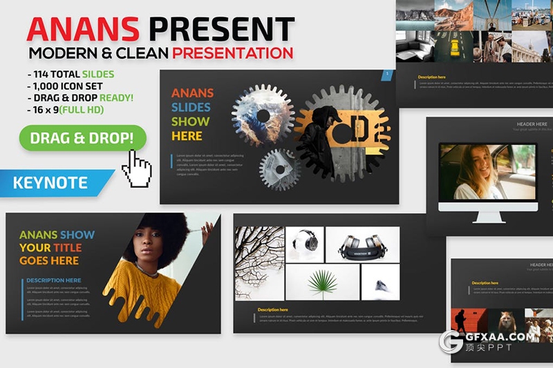 57页黑底色企业团队介绍展示keynote模板 - 顶尖PPT