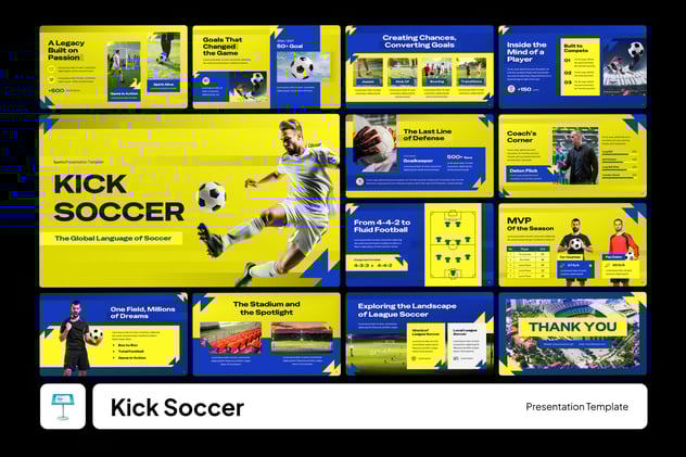 足球俱乐部体育运动项目推广宣传Keynote模板 - 顶尖PPT