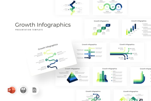 业务增长箭头流程图信息图表PPT模板 - 顶尖PPT