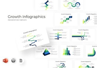 业务增长箭头流程图信息图表PPT模板 - 顶尖PPT