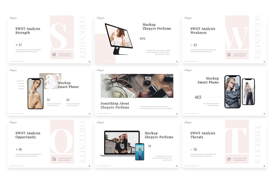 香水品牌营销策略运营Keynote模板 - 顶尖PPT