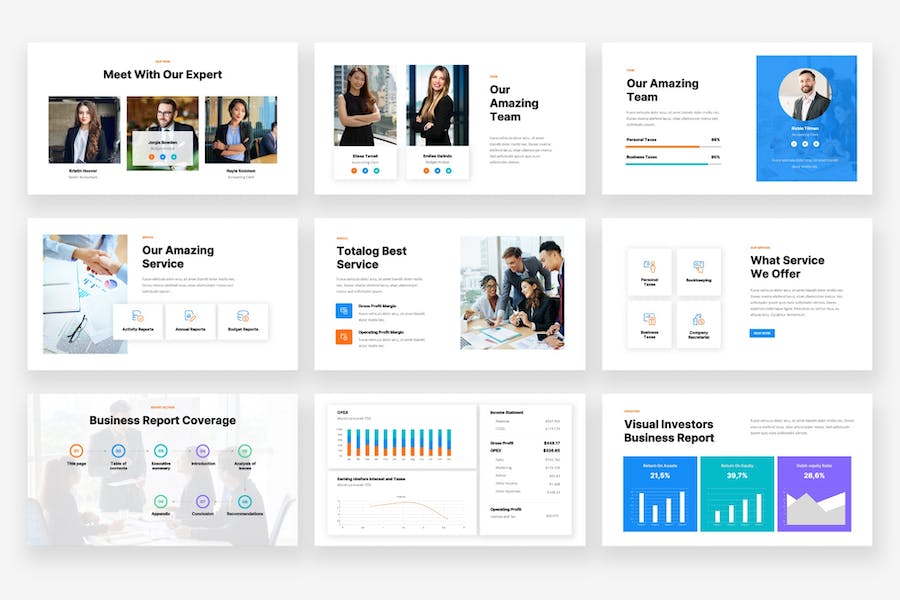 汇总业务报表PPT模板 - 顶尖PPT