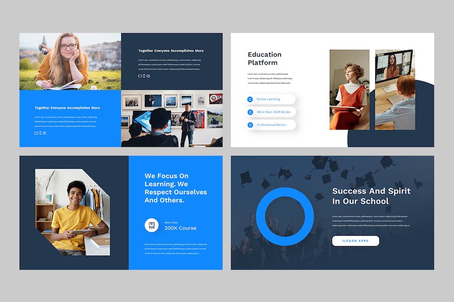 高级欧美教育学习主题Keynote演示模板 - 顶尖PPT