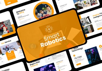 AI机器人人工智能演示PPT模板 - 顶尖PPT