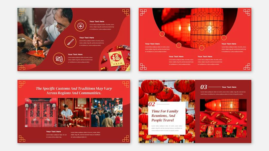 中国新年节日庆祝文化传播国外PPT模板 - 顶尖PPT