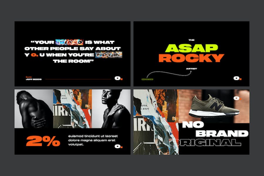 品牌创意大字报风格keynote模板 - 顶尖PPT