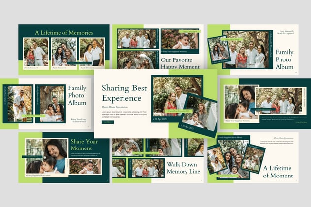 电子相册亲子全家福照片展示PPT模板 - 顶尖PPT