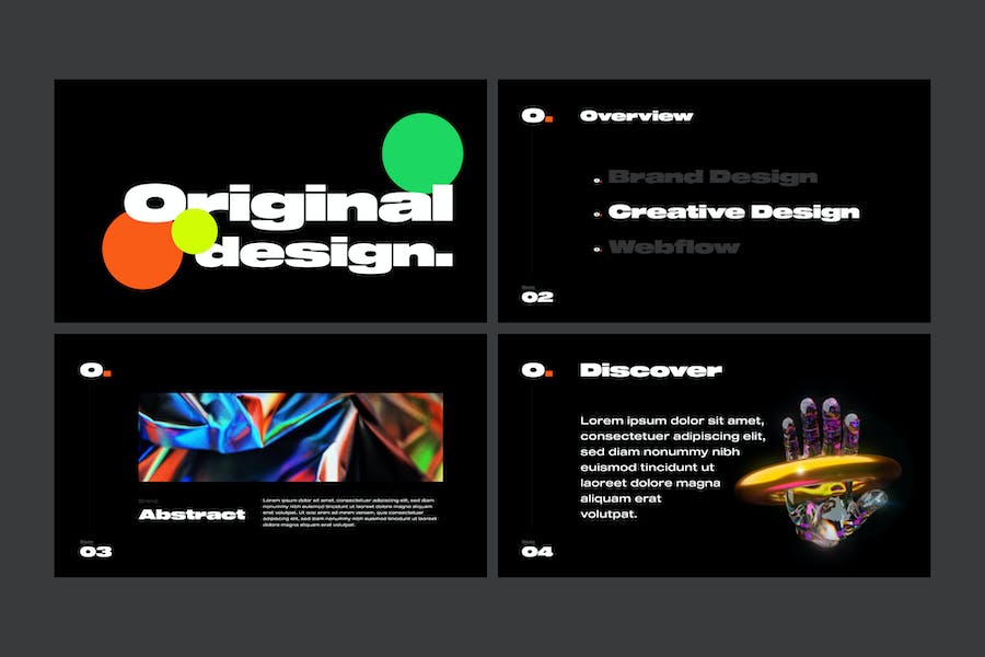 品牌创意大字报风格keynote模板 - 顶尖PPT