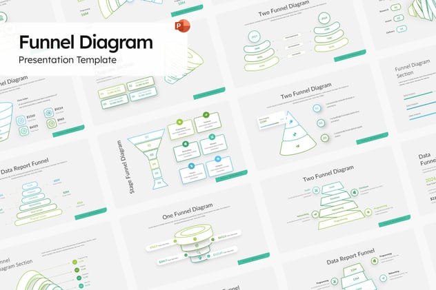 线稿漏斗图形PPT模板 - 顶尖PPT