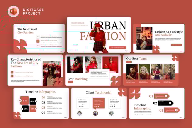 时尚服装品牌推广展示PPT模板 - 顶尖PPT