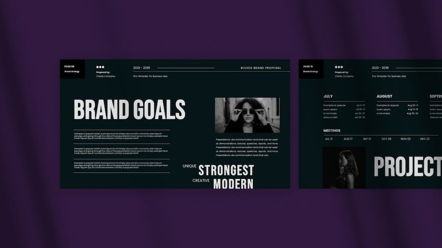 文艺复古品牌建设项目提案Keynote模板 - 顶尖PPT