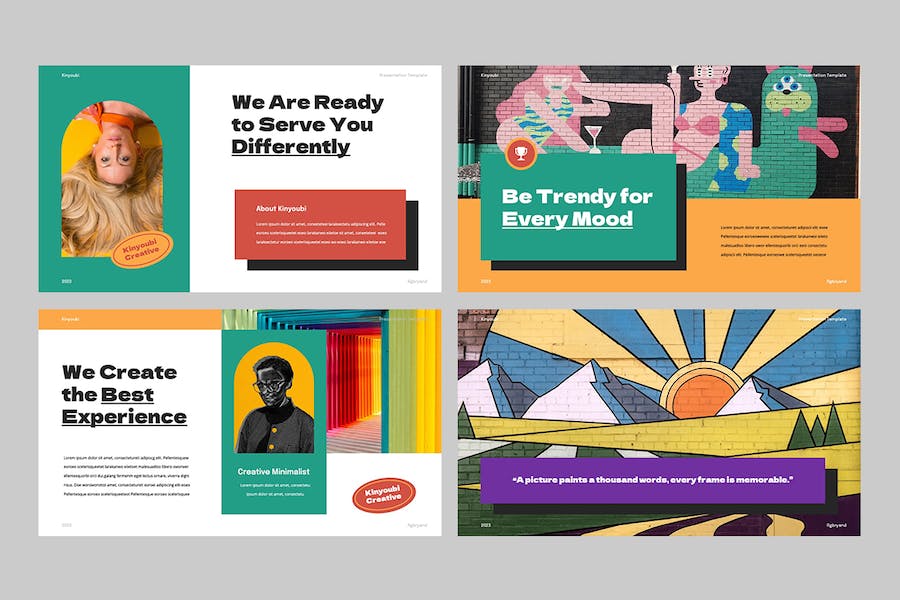 多彩创意贴纸装饰幻灯片设计Keynote模板 - 顶尖PPT