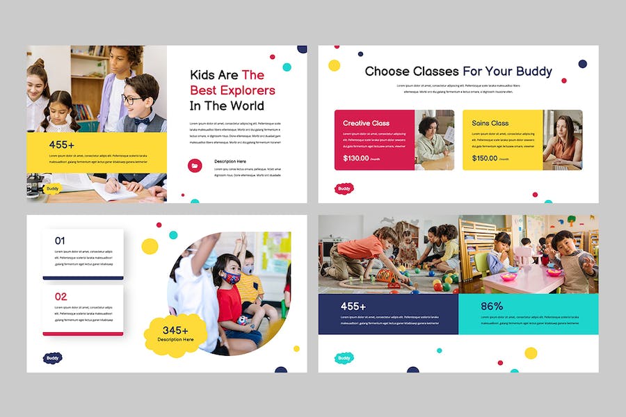 儿童教育在线课程学习展示Keynote模板 - 顶尖PPT