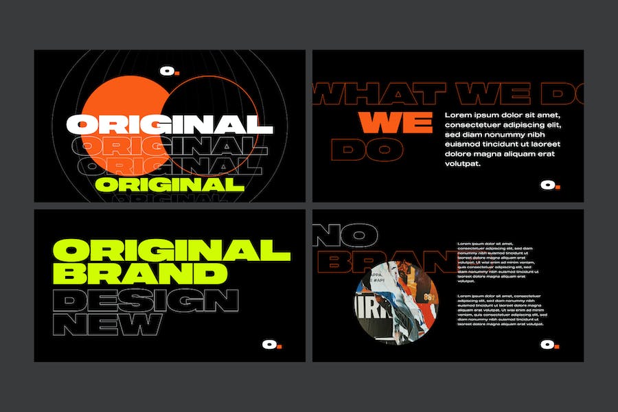 品牌创意大字报风格keynote模板 - 顶尖PPT