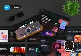 未来人工智能AI生成对话Keynote模板 - 顶尖PPT