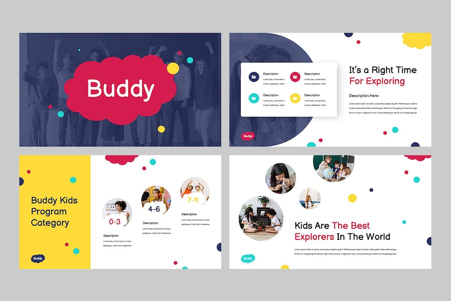 儿童教育在线课程学习展示Keynote模板 - 顶尖PPT