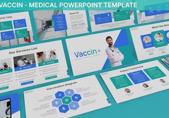 疫苗接种研发医疗医学PPT模板 - 顶尖PPT