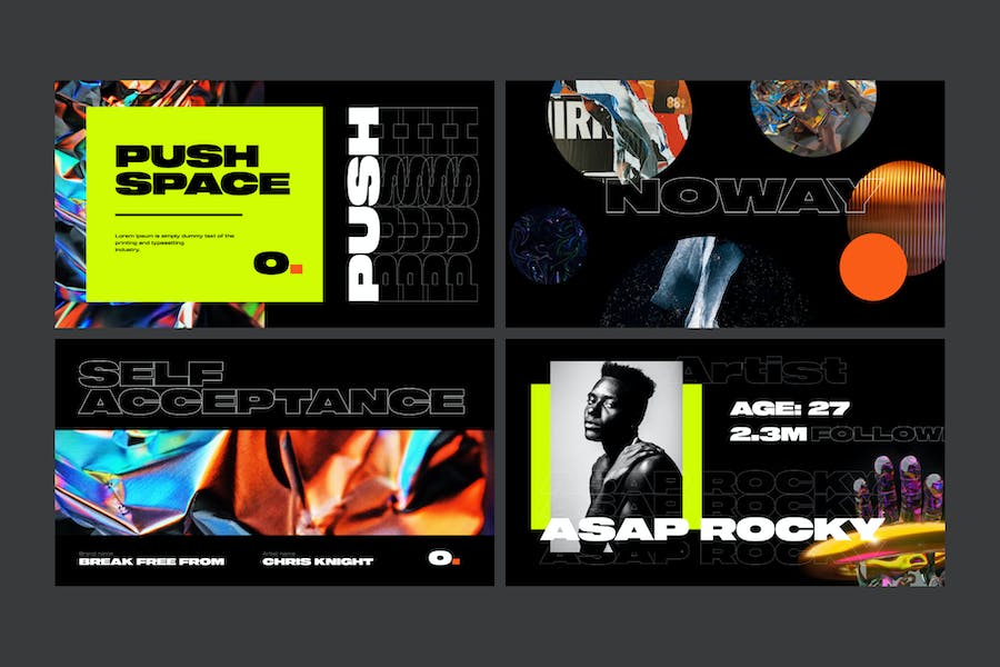 品牌创意大字报风格keynote模板 - 顶尖PPT