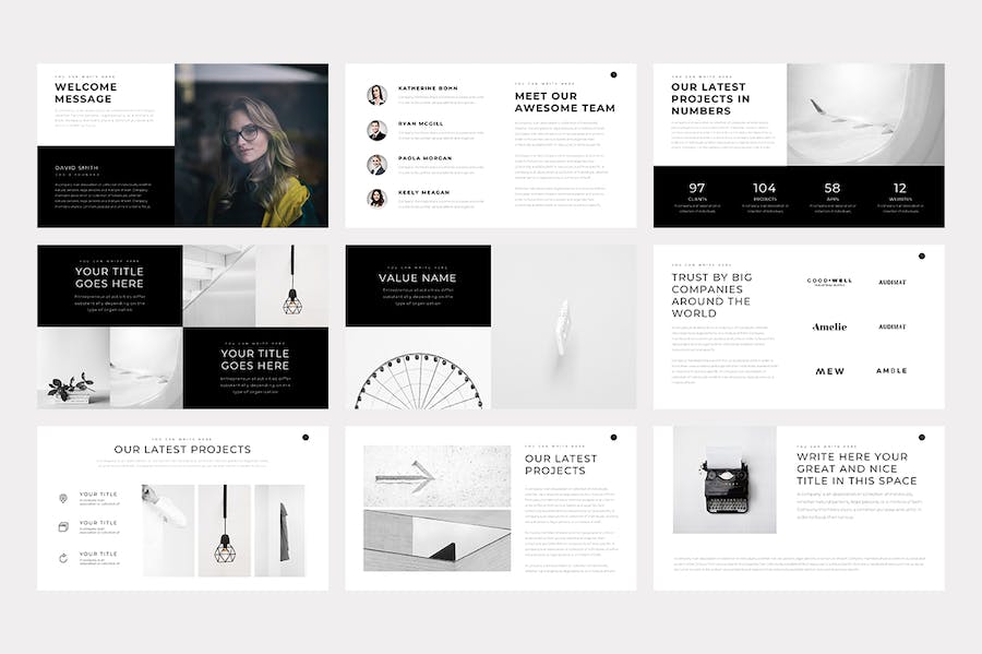 黑白色业务合作商业计划营销策划通用PPT模板 - 顶尖PPT