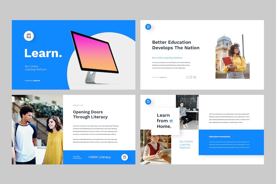 高级欧美教育学习主题Keynote演示模板 - 顶尖PPT